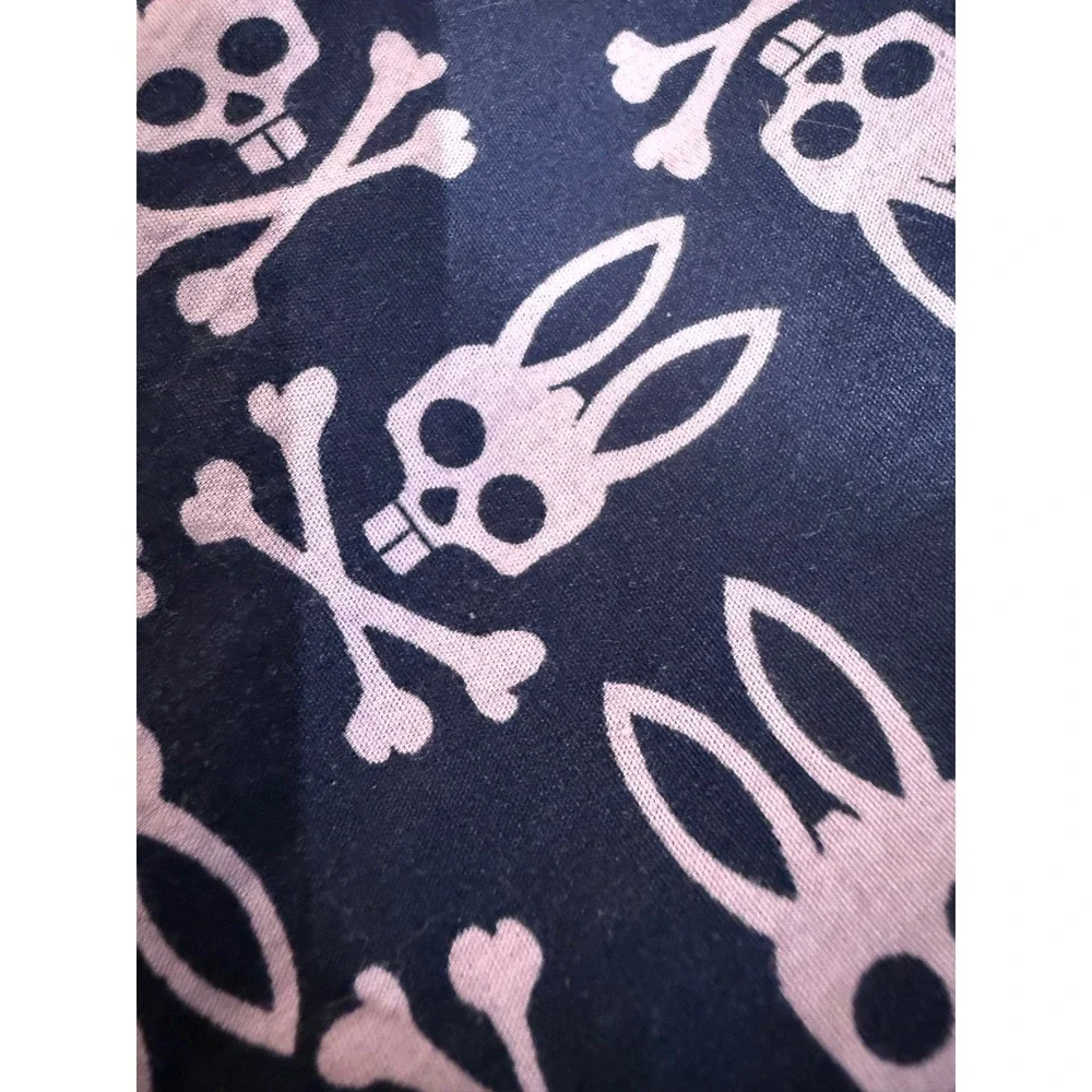Psycho Bunny Mens Pajama Pants XL Navy Blue Pink‎ Logo Print Cotton Lounge Sleep